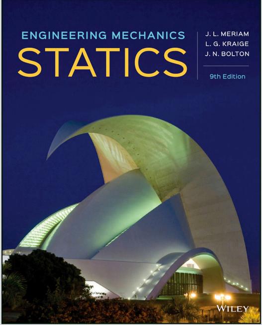 Engineering Mechanics Statics 9th Edition By J.L. Meriam - Uxbookstore